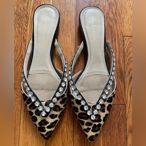 Guilhermina Leopard Embellished Slides - Picture 3 of 5